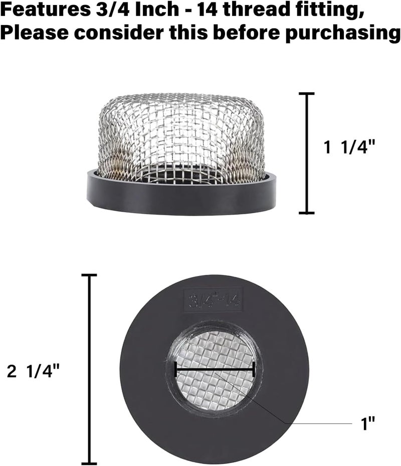 asdmm Stainless Steel Boat Water Tank Mesh Strainer ¾ Inch - 14 - Aerator Screen Strainer Compatible with Livewell Pump, Plumbing Inline Filter Accessories (5PCS) - Image 2